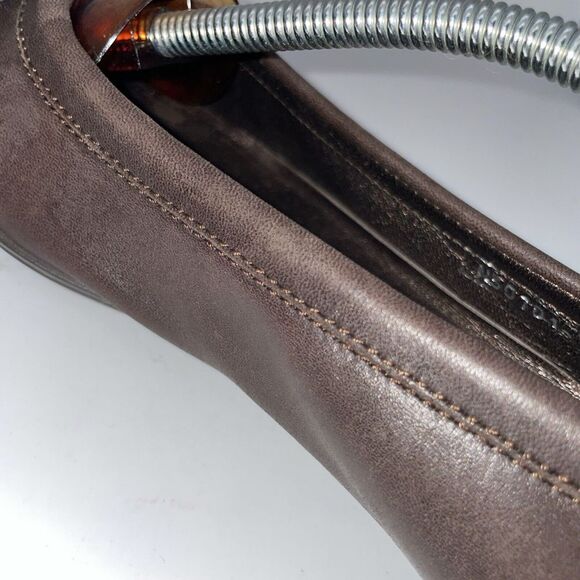 Tory Burch Women's Black Cap Toe Brown Leather Ballet‎ Flats Shoes US Size 7.5 - Picture 7 of 16